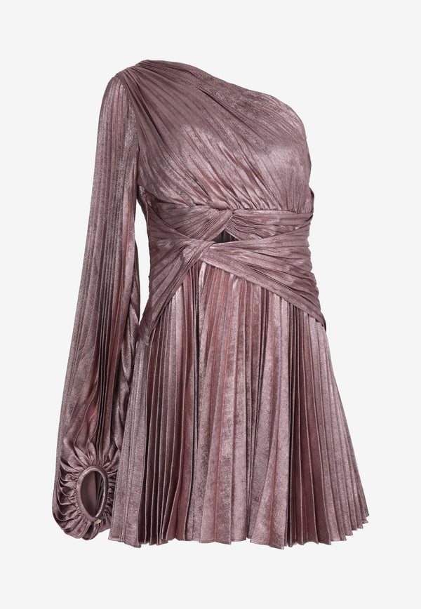Acler Auroa One-Shoulder Metallic Mini Dress  Pink AS2307017D-R1-EXC-METALLIC PINKPINK