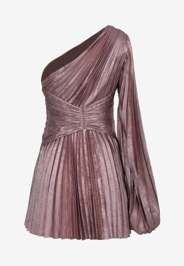 Acler Auroa One-Shoulder Metallic Mini Dress  Pink AS2307017D-R1-EXC-METALLIC PINKPINK