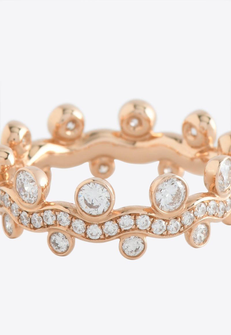 Hermès Reseau Lumiere Ring 1 in Rose Gold and Diamonds