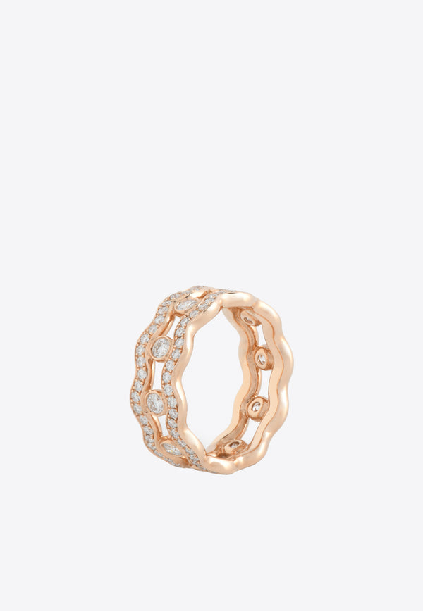 Hermès Reseau Lumiere Ring 2 in Rose Gold and Diamonds