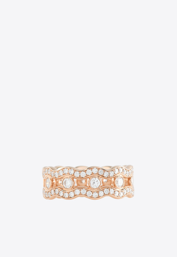 Hermès Reseau Lumiere Ring 2 in Rose Gold and Diamonds