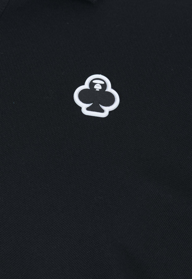 AAPE Logo Embroidered Polo T-shirt Black AAPPOM1422XXMBKXBLACK