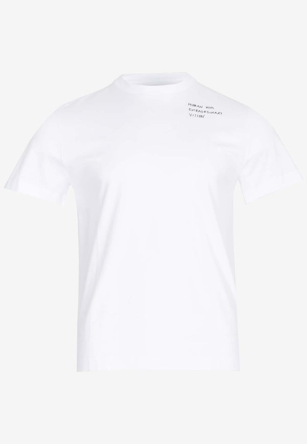 Neil Barrett Human with Extraordinary Vision T-shirt White MY70260A-Y528WHITE/BLACK