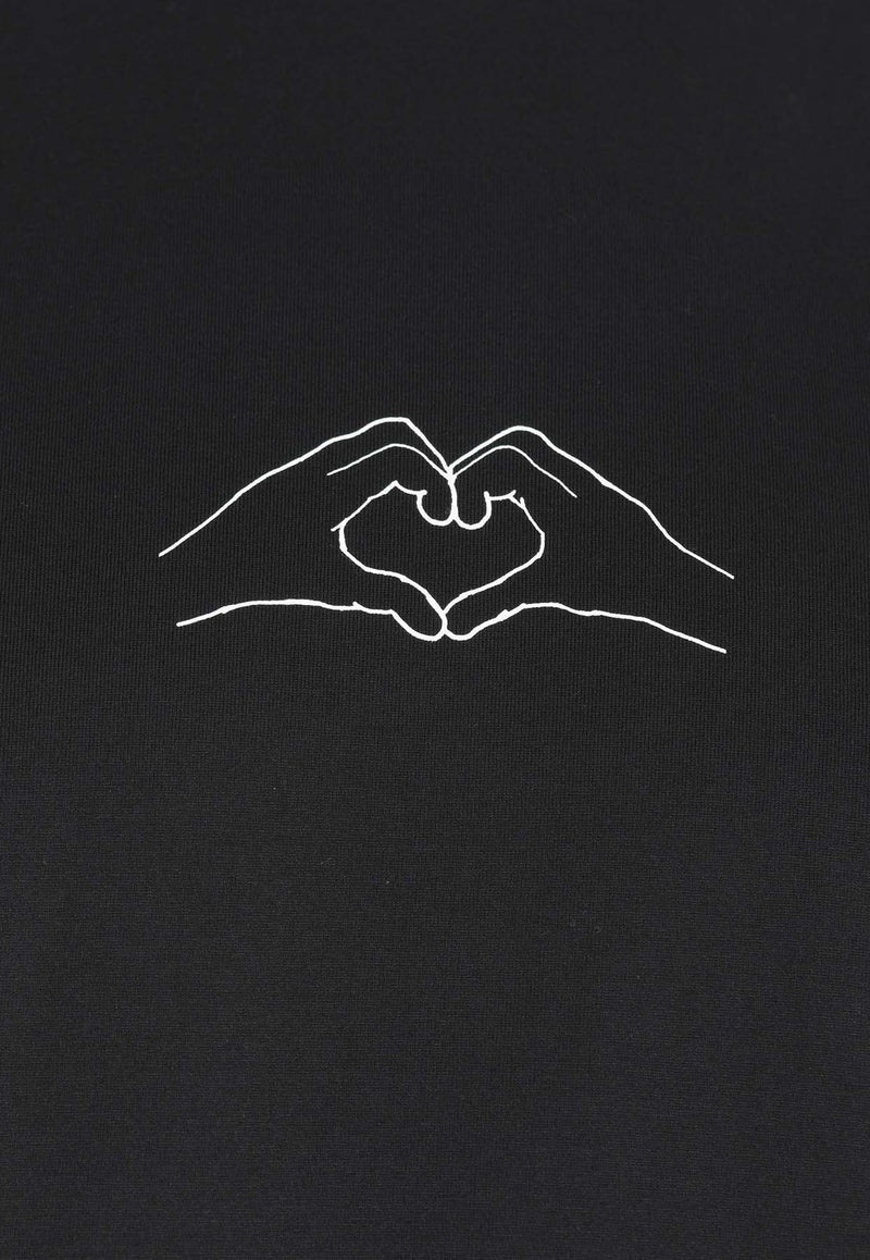 Neil Barrett Heart Shape  Print Slim-Fit T-shirt Black MY70262A-Y530BLACK/WHITE