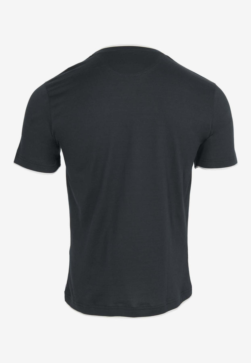 Eleventy Double Layer V-neck T-shirt Black J75TSHJ02TES0J296BLACK