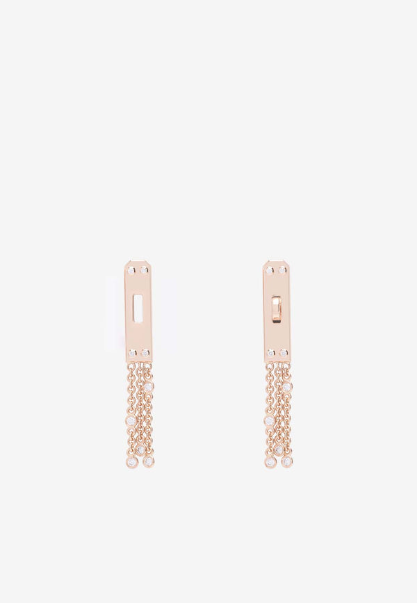 Hermès Kelly Gavroche Earrings PM in Rose Gold and Diamonds