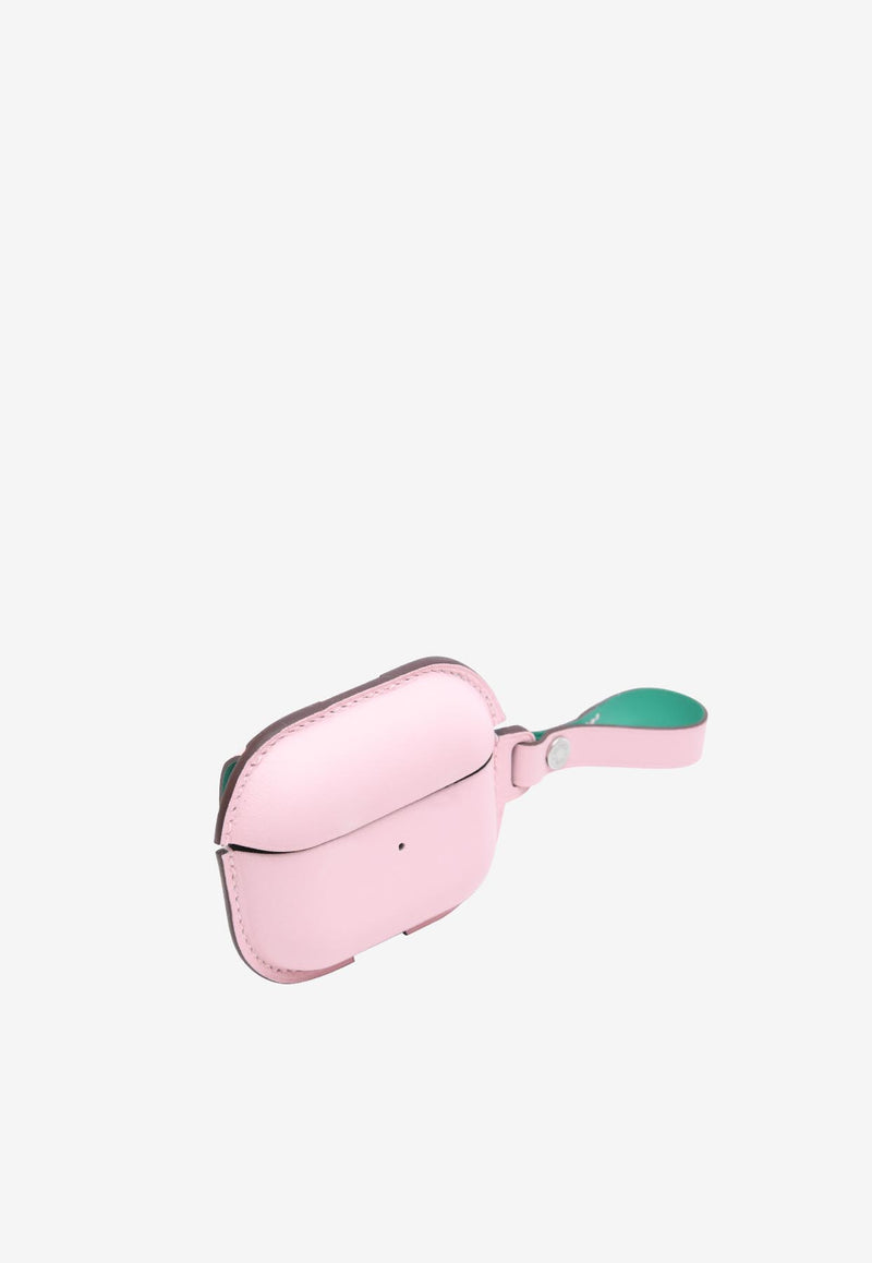 Hermès AirPods Pro 2 Case in Rose Sakura and Menthe Swift Leather