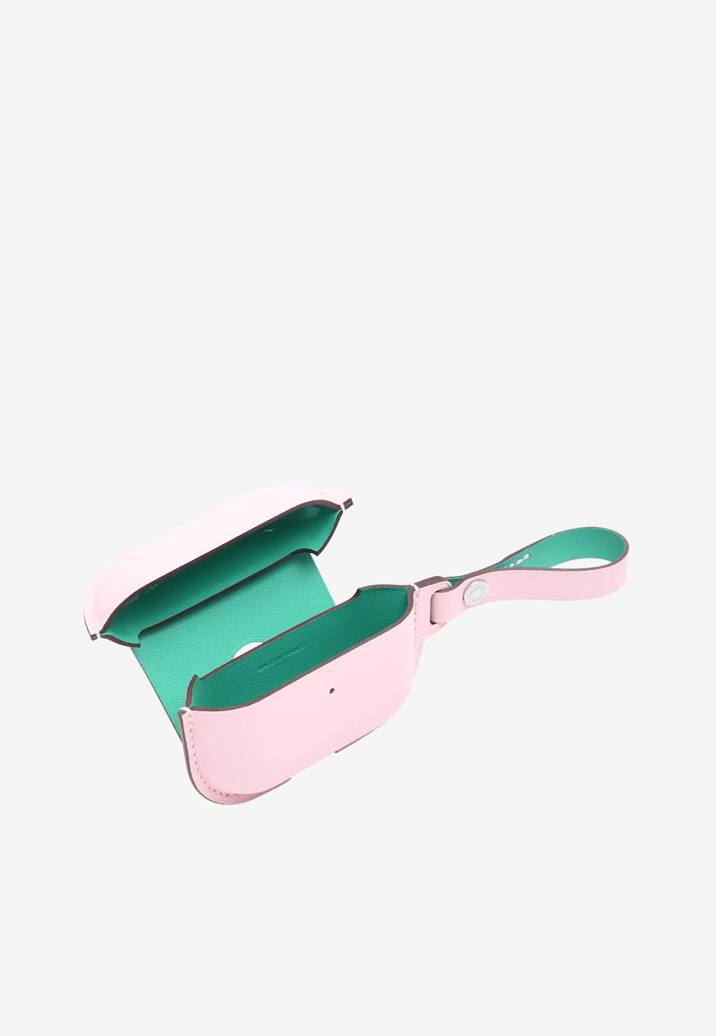 Hermès AirPods Pro 2 Case in Rose Sakura and Menthe Swift Leather