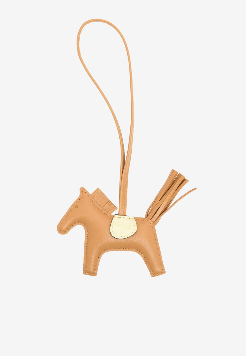 Hermès PM Rodeo Charm Touch in Sesame Milo and Vanille Matte Alligator