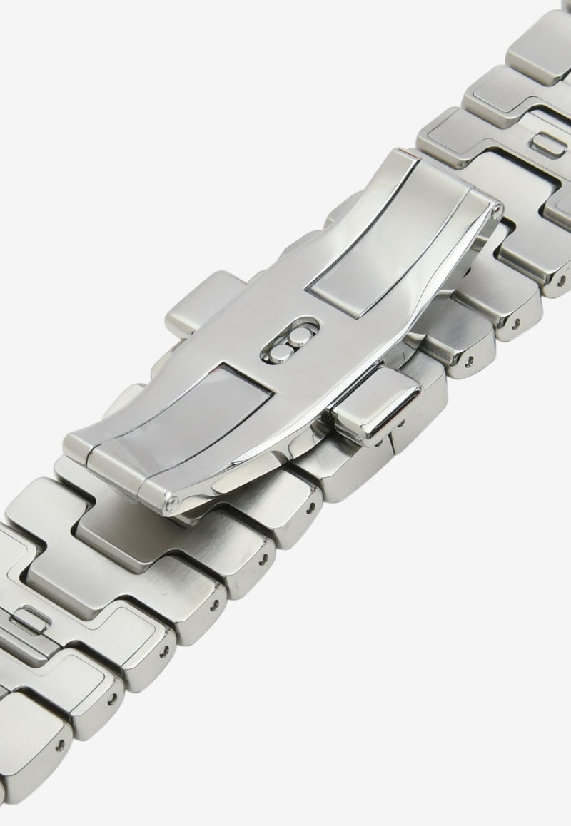 Hermès Band Apple Watch 46mm Grand H Single Tour in Satin-Brushed Stainless Steel