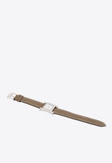 Hermès Small Heure H 25mm Watch in Etoupe Swift Single Tour Strap 