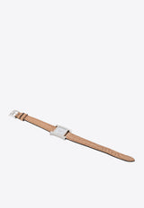 Hermès Mini Heure H 21mm Watch in Chai Matte Alligator Single Tour Strap