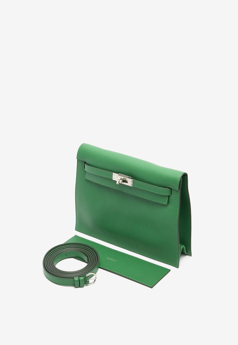 Hermès Kelly Danse Verso in Cactus and Bleu Zephyr Evercolor with Palladium Hardware