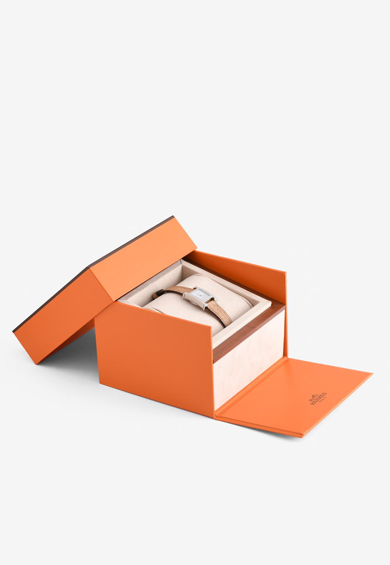 Hermès Mini Heure H 21mm Watch in Chai Matte Alligator Single Tour Strap