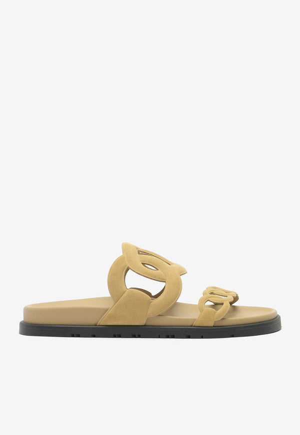 Extra Sandals in Beige Albâtre Suede