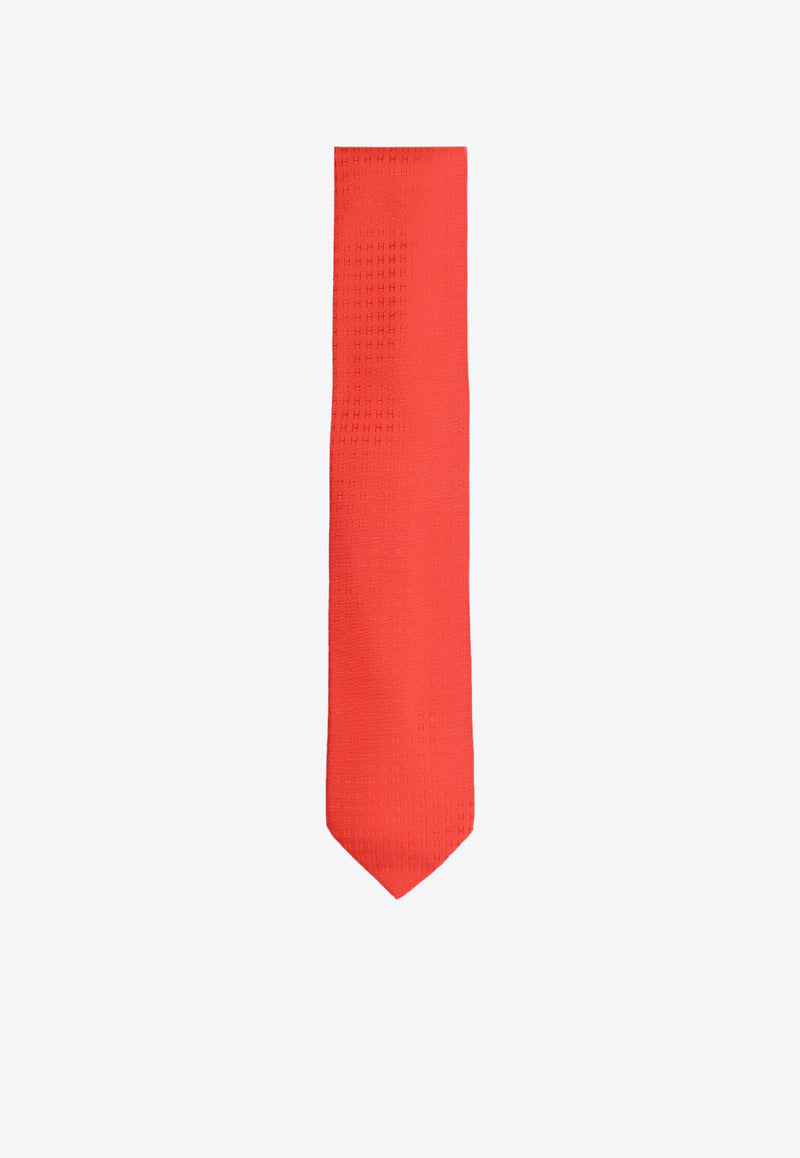 Hermès Faconnee H Silk Tie Red 030189TRED_IH