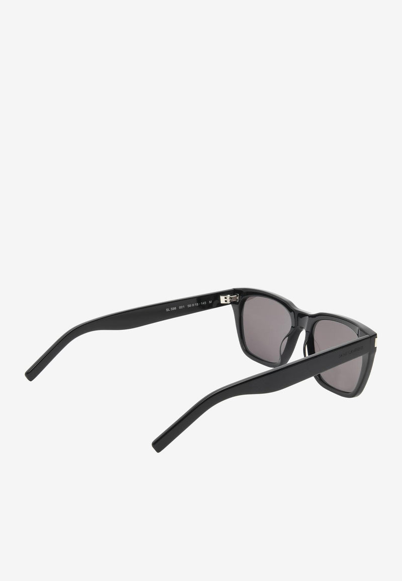 Saint Laurent Square Acetate Sunglasses Gray SL598BLACK