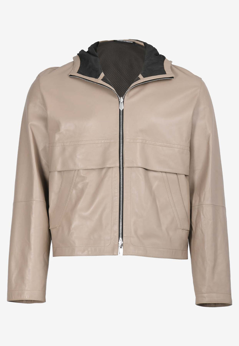 Hermès Reversible Zipped Leather and Technical Mesh Jacket