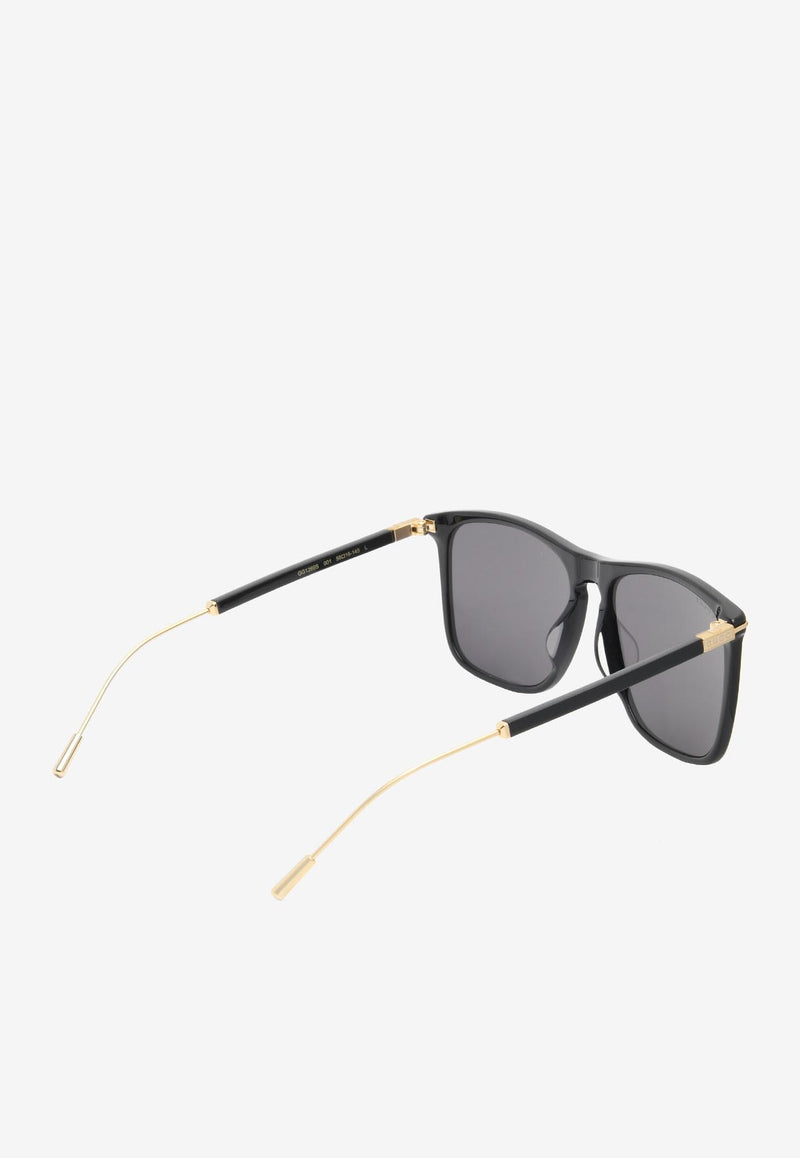Gucci Rectangular Metal Sunglasses Gray GG1269SBLACK GOLD
