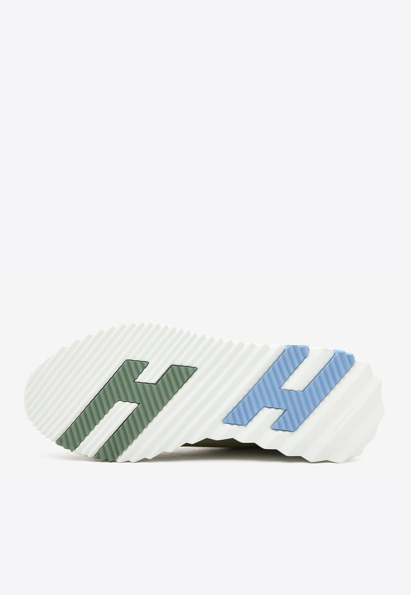 Hermès Bouncing Low-Top Sneakers in Vert Celadon Mesh and Suede