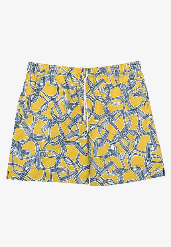 Hermès Quincaillerie Equestre Print Swim Shorts