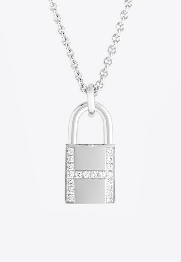 Hermès Kelly Cadenas Pendant Necklace in White Gold and Diamonds