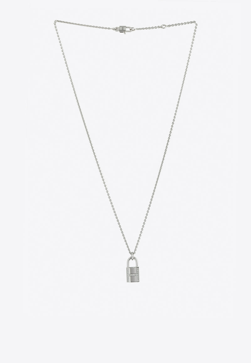 Hermès Kelly Cadenas Pendant Necklace in White Gold and Diamonds
