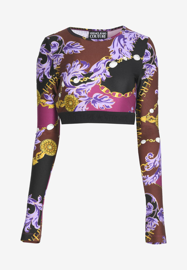 Versace Jeans Foulard Print Cropped Top Multicolor 75HAH218MULTICOLOUR
