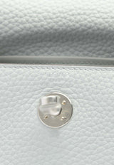 Mini Lindy 20 in Bleu Pale Clemence Leather with Palladium Hardware