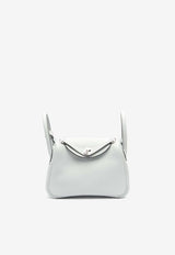 Mini Lindy 20 in Bleu Pale Clemence Leather with Palladium Hardware