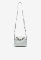 Mini Lindy 20 in Bleu Pale Clemence Leather with Palladium Hardware