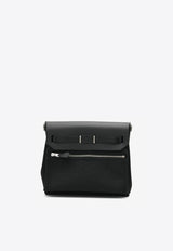 Hermès Mini Herbag Zip 20 Retourne in Black Militaire Canvas and Hunter Leather with Palladium Hardware