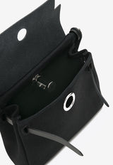 Hermès Mini Herbag Zip 20 Retourne in Black Militaire Canvas and Hunter Leather with Palladium Hardware