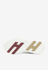 Hermès Bouncing Low-Top Sneakers in White Mesh and Suede