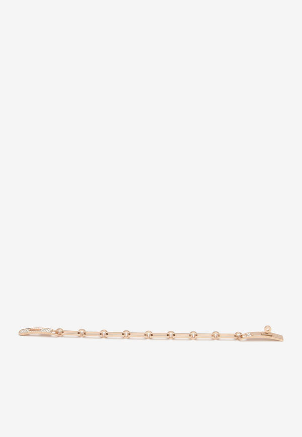 Hermès Kelly PM Chaine Bracelet in Rose Gold and Half Diamonds