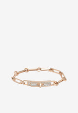 Hermès Kelly PM Chaine Bracelet in Rose Gold and Half Diamonds