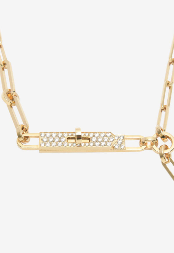 Hermès Kelly Chaine Lariat Necklace in Rose Gold and Diamonds