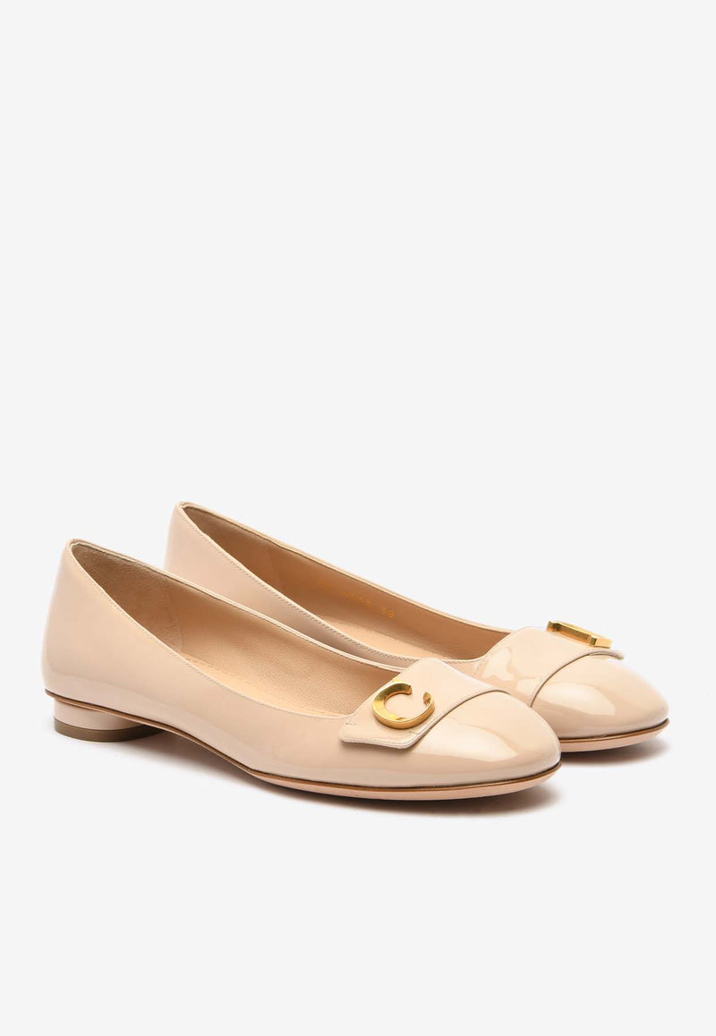 Dior Logo Ballet Flats in Patent Leather