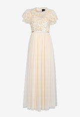 Shirley Ribbon Bodice Sequined Gown