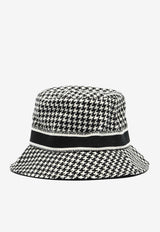 Dior Houndstooth Logo Bucket Hat