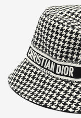 Dior Houndstooth Logo Bucket Hat