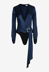 Deep V-neck Monogram Bodysuit