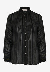 Guipure Lace Long-Sleeved Shirt