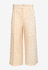 Animal Print Cropped Pants
