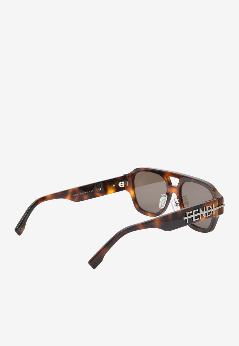 Fendi Fendigraphy Square Sunglasses Brown FE40130FBROWN MULTI