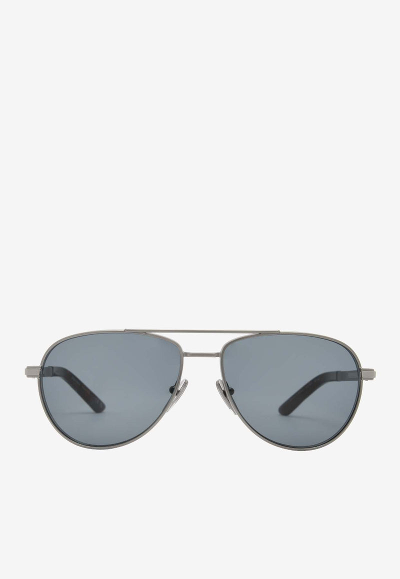 Prada Logo Aviator Sunglasses Gray 0PRA54SBLACK