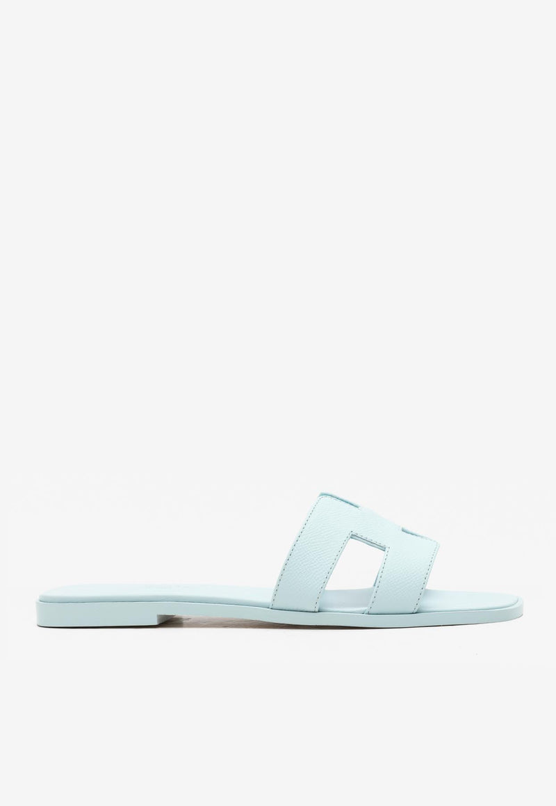 Hermès Oran H Cut-Out Sandals in Bleu Brume Epsom Leather Bleu Brume ORHCOSBBEP