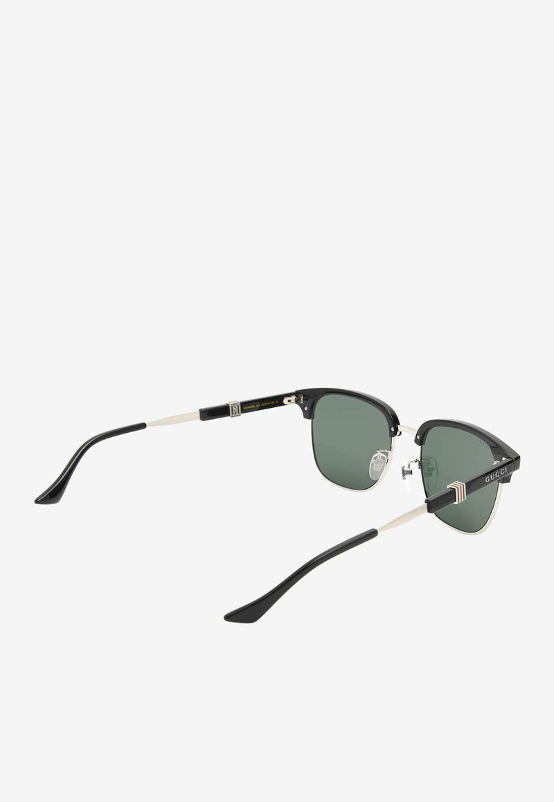 Gucci Logo Print Square Sunglasses Gray GG1499SKBLACK MULTI