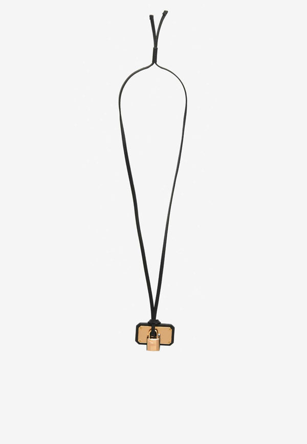 O'Kelly Leather Necklace with Gold Hardware