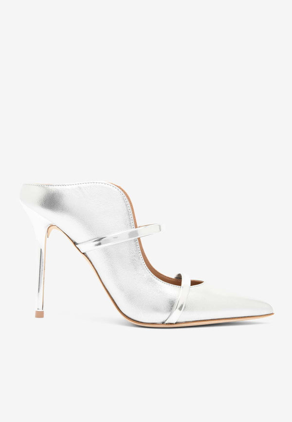 Malone Souliers Maureen 100 Leather Mules MAUREEN100-344SILVER